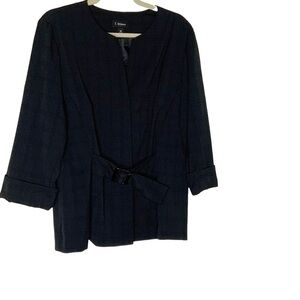 T. Milano black blazer with tie. Long sleeves, Size 18